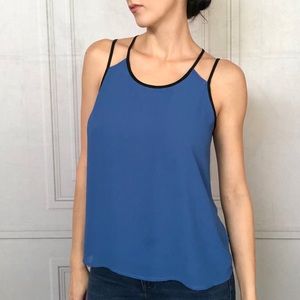 Naked Zebra Blue Top Brass Button Detail